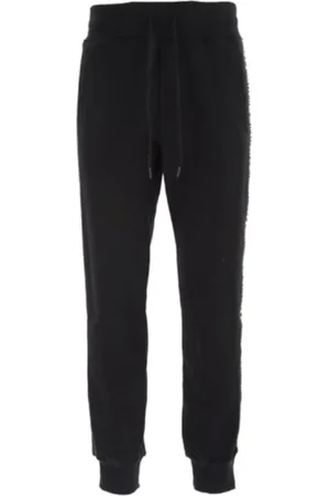 VERSACE Bukser, Herre, Sort, XL, Bomuld, Sorte sporty bukser med side striber - XL