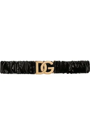Dolce & Gabbana Tilbehør, Dame, Sort, 75 CM, Elastisk Logo Bælte