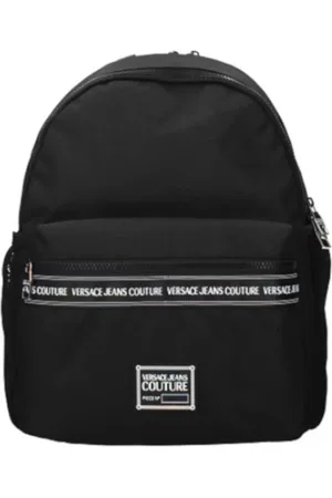 VERSACE Taske, Herre, Sort, ONE SIZE, Nylon, Sort nylon rygsæk til mænd med laptop rum