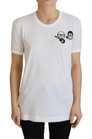Dolce & Gabbana Top, Dame, Hvid, 2XS, Bomuld, Hvid dgfamily Crewneck Bomuld T-shirt