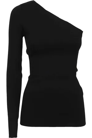 Victoria Beckham Top, Dame, Sort, 3XS, Uld, Pengepunge Kortholdere, Sort Skulder Top
