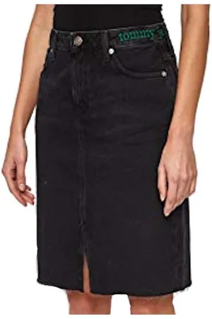 Tommy Hilfiger Nederdel, Dame, Sort, W24, Denim, Lang Maia Denim Nederdel