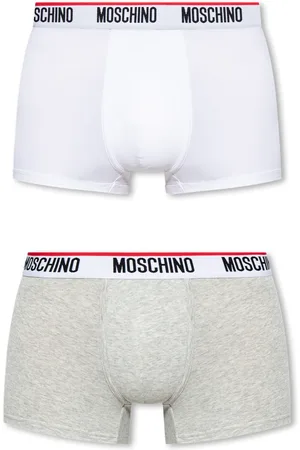 Moschino Undertøj, Herre, Hvid, XS, Bomuld, Mærkede boxershorts 2-pakke
