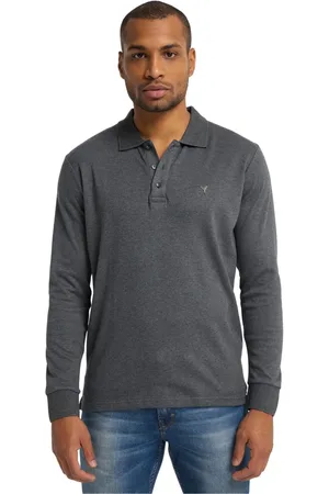 Carlo Colucci Top, Herre, Grå, L, Unik Kunstnerisk Herre Polo Shirt