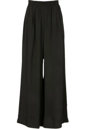 Twin-Set Bukser, Dame, Sort, 2XS, Flowy Wide Leg Elastisk Talje Bukser