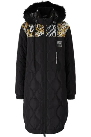 VERSACE Frakke, Dame, Sort, S, Uld, Quiltet Nylon Parka - Hold dig varm og stilfuld