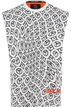 Carlo Colucci Top, Herre, Flerfarvet, L, Broderet tanktop