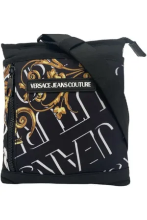 VERSACE Taske, Herre, Sort, ONE SIZE, Nylon, Logo Couture Nylon Cross Body Taske