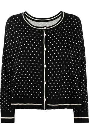 Twin-Set Strik, Dame, Sort, M, Tyl, Stjernemønster Cardigan