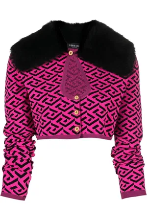 VERSACE Strik, Dame, Lyserød, XS, Uld, Fuchsia Sweaters