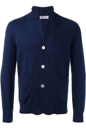 Brunello Cucinelli Strik, Dame, Blå, 3XL, Bomuld, Oversized Bomuld Cardigan