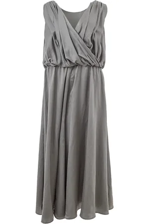 LARDINI Kjole, Dame, Grå, XS, Grå Elegant Silkekjole