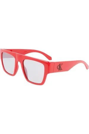 Calvin Klein Tilbehør, unisex, Rød, 53 MM, Uld, Stilfulde solbriller