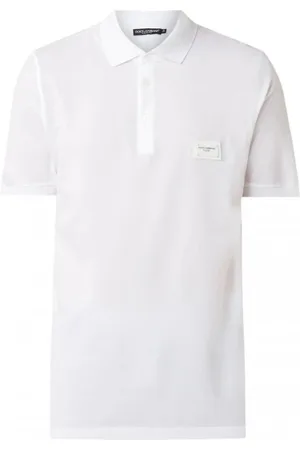 Dolce & Gabbana Top, Herre, Hvid, XS, Bomuld, Metal Logo Polo Shirt