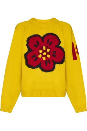 Kenzo Strik, Dame, Gul, M, Bomuld, Bomuld Uld Pullover