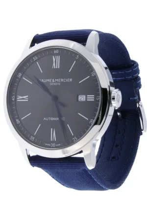 Baume et Mercier Tilbehør, Dame, Grå, ONE SIZE, Uld, Classima Automatisk Blå Tekstilrem