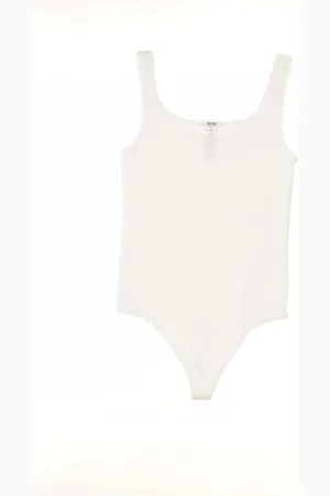 Wolford Top, Dame, Hvid, L, Uld, String Body i Jamaike-stil