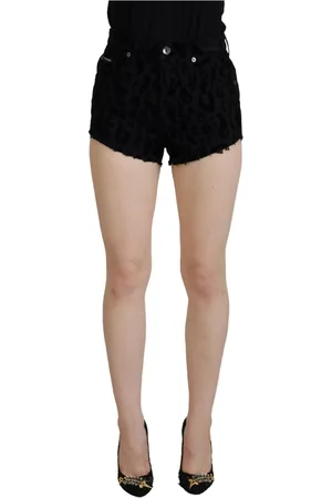 Dolce & Gabbana Shorts, Dame, Sort, XS, Bomuld, Sort Denim Bomuld Stræk Hot Pants Shorts