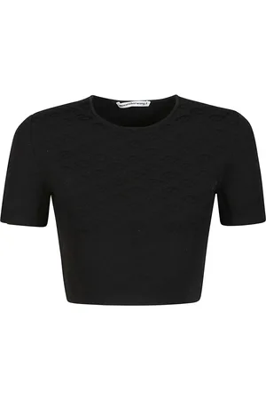 Alexander Wang Bluser & Skjorter, Dame, Sort, XS, Uld, Skæv Logo T-shirt