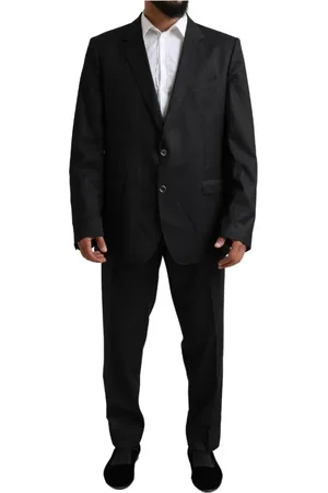 Dolce & Gabbana Jakkesæt, Herre, Sort, 4XL, Uld, Sort Martini Enkelt Brystet 2-delt Jakkesæt