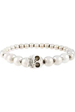 Alexander McQueen Tilbehør, Herre, Grå, ONE SIZE, Bijoux Grå Elastisk Armbånd