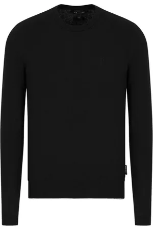 Armani Exchange Strik, Herre, Sort, S, Uld, Sorte Sweaters til Mænd