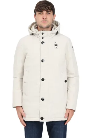 Blauer Jakke, Herre, , XL, Uld, Lang Neopren Parka med Aftagelig Hætte