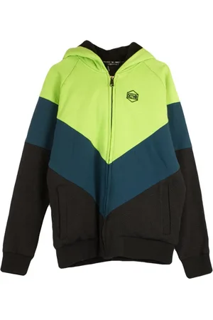DOLLY NOIRE Sweathshirts & Hoodies, Herre, Grøn, S, Fluo /Navy/Black Hættetrøje