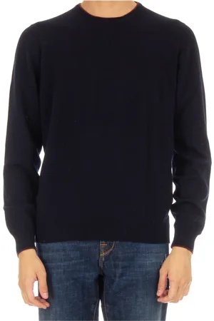 Gran Sasso Sweathshirts & Hoodies, Herre, Blå, L, Uld, Blå Melange Trøje