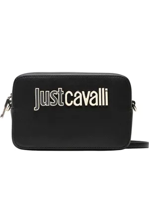 Roberto Cavalli Taske, Dame, Sort, ONE SIZE, Uld, Kvinders Skuldertaske med Metal Logo