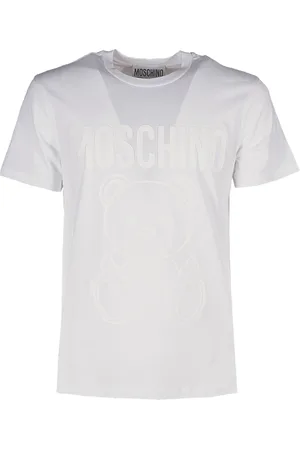 Moschino Top, Herre, Hvid, M, Bomuld, Teddy T-Shirt Opgradering, Hvid, Tone Sur Tone