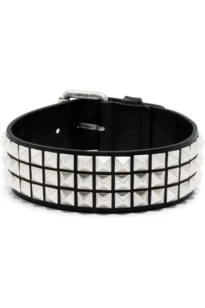 Moschino Tilbehør, Herre, Sort, ONE SIZE, Læder, Rockstud-Embellished Læder Choker Halskæde