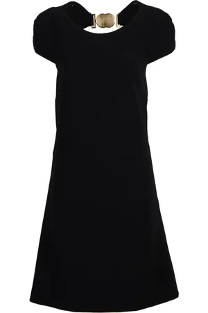 Moschino Kjole, Dame, Sort, XS, Uld, Sort Double Smile Boucle Kjole