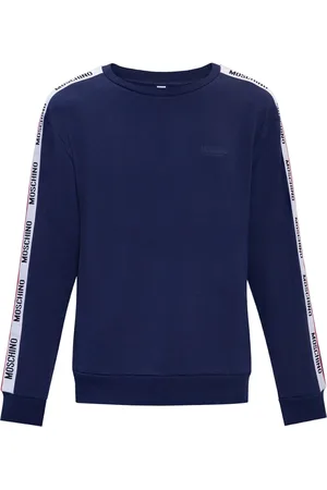 Moschino Sweathshirts & Hoodies, Herre, Blå, S, Bomuld, Marineblå Rund Hals Træningstrøje