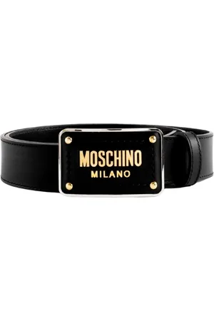 Moschino Tilbehør, Herre, Sort, M, Læder, 8010-8001 Læderbælte, Klassisk Stil