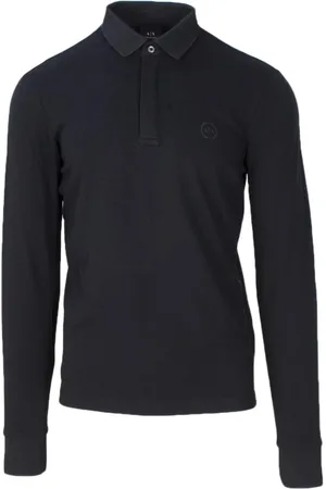 Armani Exchange Top, Herre, Sort, M, Uld, Herre Langærmet Polo i Sort