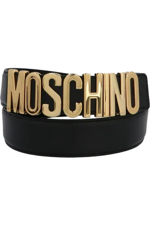 Moschino Tilbehør, Herre, Gul, L, Uld, Guld Metal Logo Bælte