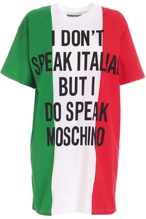 Moschino Kjole, Dame, Flerfarvet, M, Bomuld, Multifarvet Kort Kjole, Italia Tdress