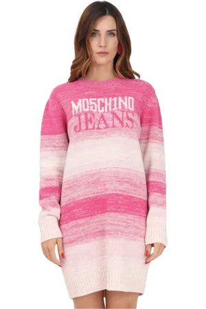 Moschino Kjole, Dame, Lyserød, L, Gradient Maxi Sweater Kjole