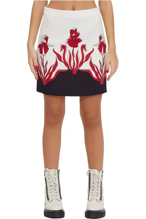 Moschino Nederdel, Dame, Flerfarvet, XS, Polyester, Blomsterdetalje Mini Nederdel