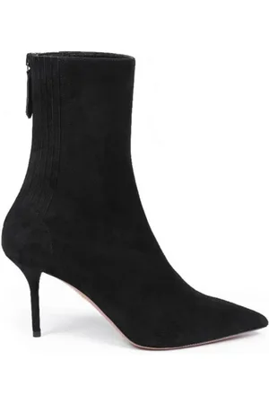 Aquazzura Sko, Dame, Sort, 40 EU, Sorte støvler med spids tå, elastiske paneler og lynlås