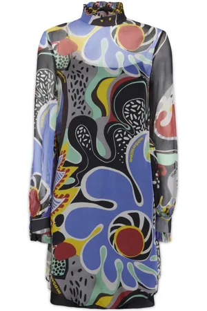 Moschino Kjole, Dame, Flerfarvet, S, Smuk Kort Dagskjole
