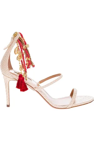 Aquazzura Sko, Dame, , 40 EU, Python Print og Perle Sandaler