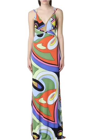 Moschino Kjole, Dame, Flerfarvet, XS, Elegant Maxi Kjole