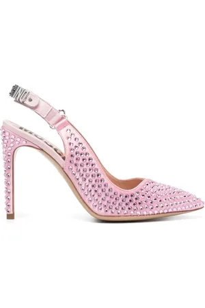 Moschino Sko, Dame, Lyserød, 39 EU, Krystaludsmykkede lyserøde hælpumps