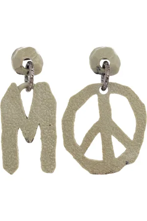 Moschino Tilbehør, Dame, Grøn, ONE SIZE, Sten Effekt Flinstones Øreringe