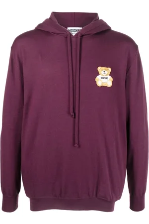 Moschino Sweathshirts & Hoodies, Herre, Rød, L, Uld, Mulberry Teddy-Bear Uldhoodie til Mænd