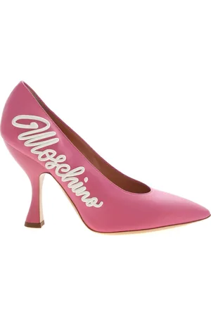 Moschino Sko, Dame, Lyserød, 36 EU, Læder, Lyserøde Læder Logo Spidse Pumps