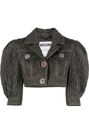 Moschino Jakke, Dame, Sort, S, Bomuld, Krystalbesat Sort Jakke