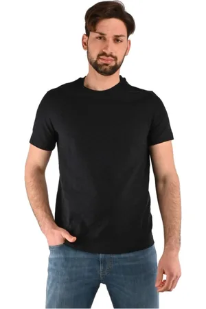 Emporio Armani Top, Herre, Blå, XL, Bomuld, Kortærmet T-shirt